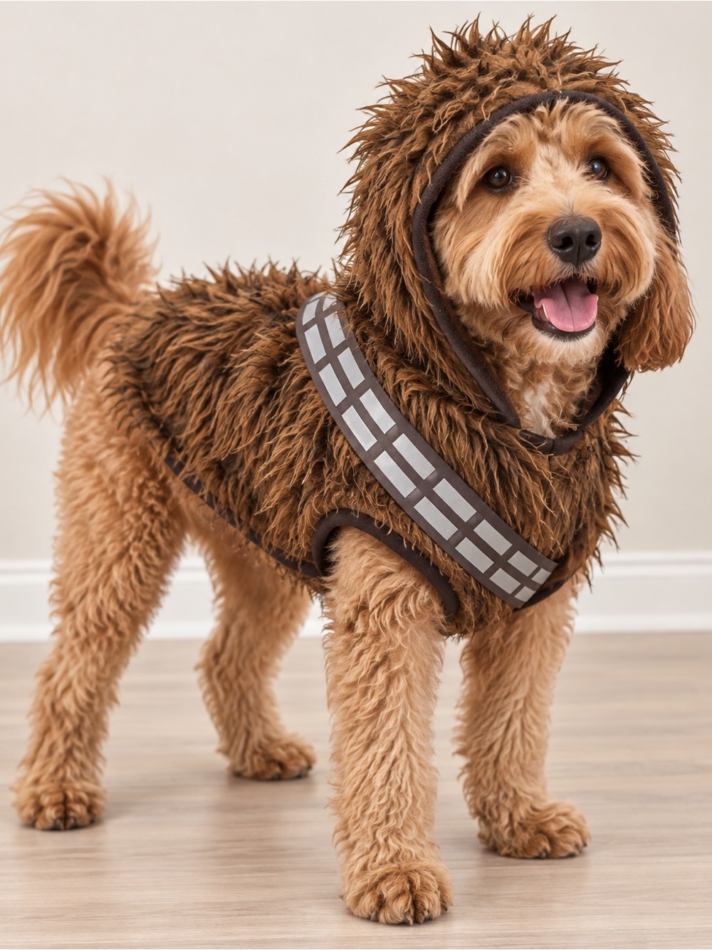 Star Wars Chewbacca Dog Costume Brown Furry Pet Outfit